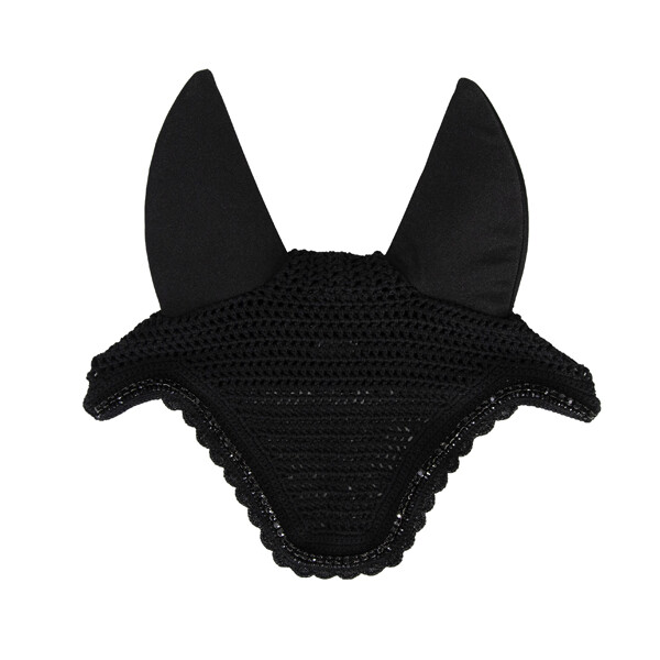 Kentucky Horsewear Fliegenohren Lang Stone & Pearl black WB