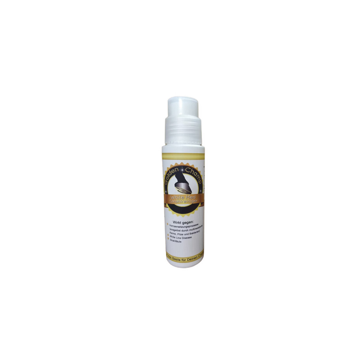 Golden Champ White Med Strahl & Hufreiniger Flasche...