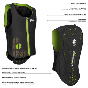 Komperdell Rückenprotektor Ballistic Vest Junior black-green 152