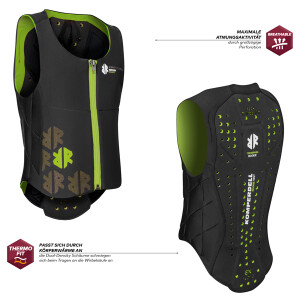 Komperdell Rückenprotektor Ballistic Vest Junior black-green 152