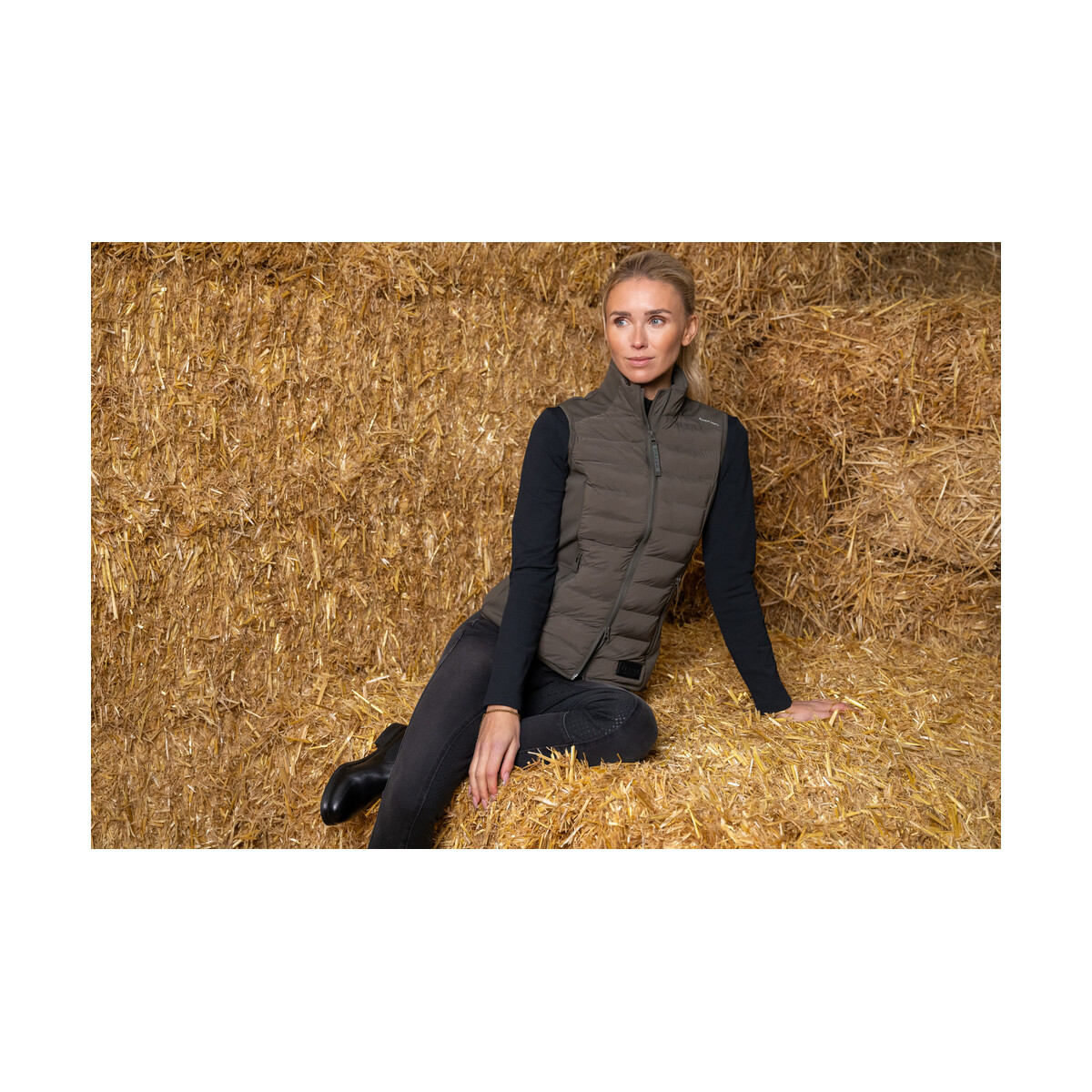 Pikeur Damen Hybrid Weste Deep Khaki