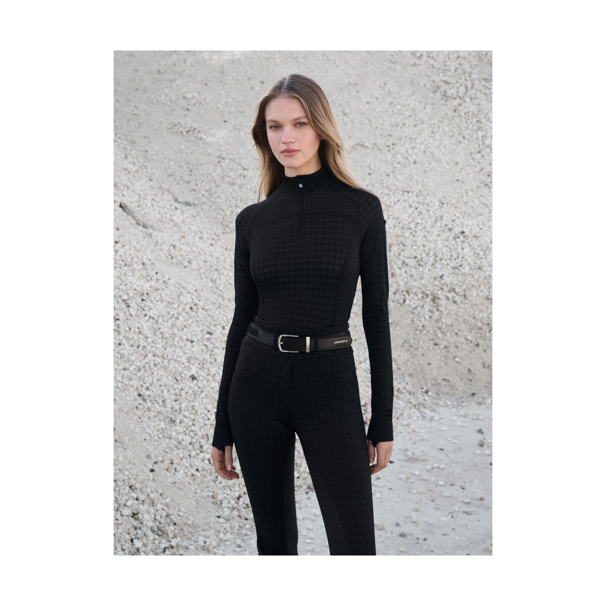 LeMieux Aspen Hahnentrittmuster Top mit Quarter Zip X-Small